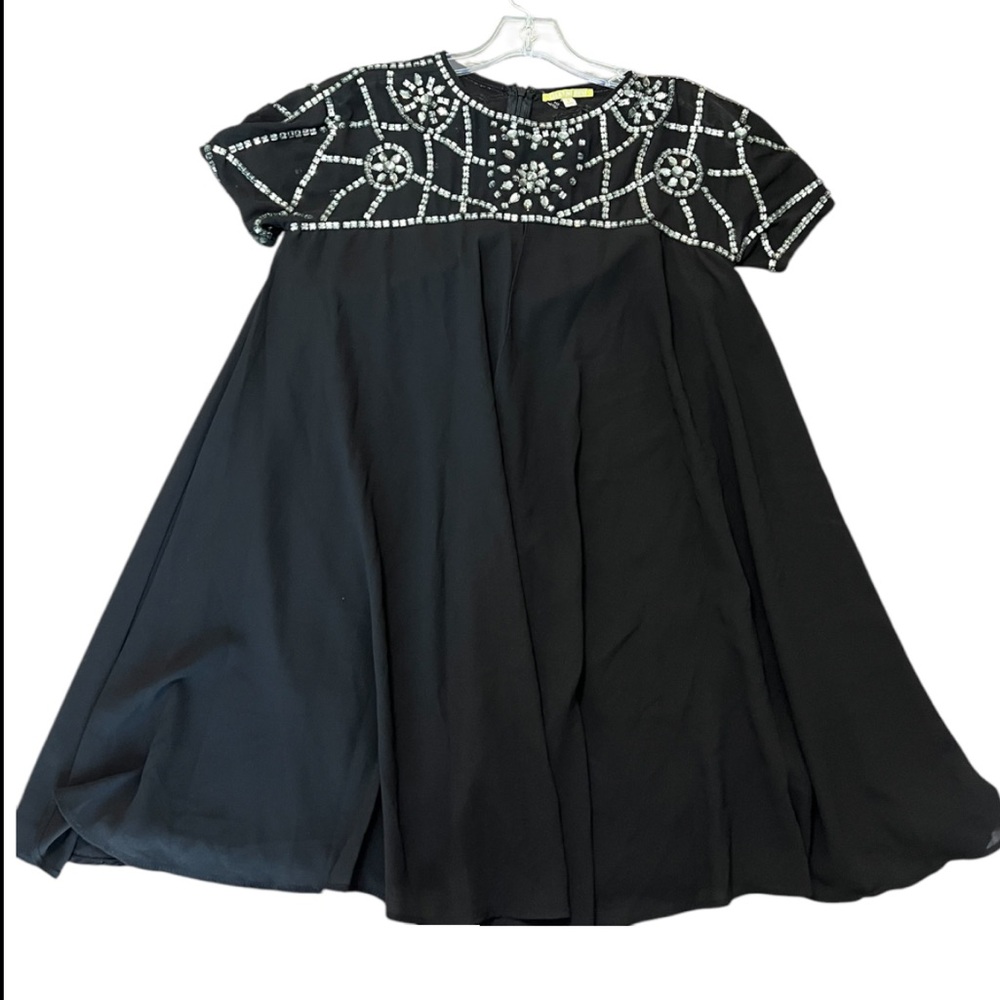 Gianni Bini Black Beaded Rhinestone Blouse, Size: S